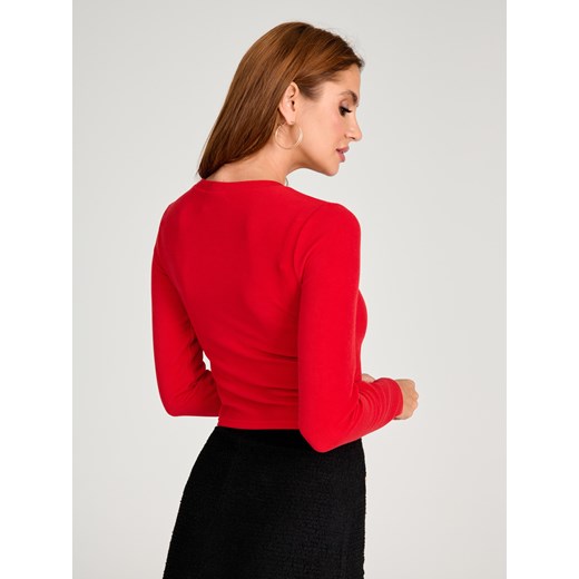 Sinsay - Bluzka z długimi rękawami - czerwony Sinsay XL Sinsay
