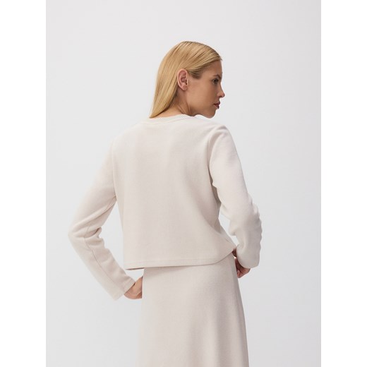 Reserved - Bluza z ozdobnym dekoltem - beżowy Reserved M Reserved