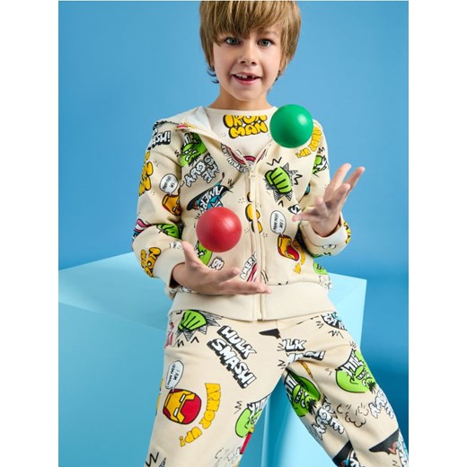Sinsay - Bluza z kapturem Marvel - kremowy Sinsay 128 Sinsay