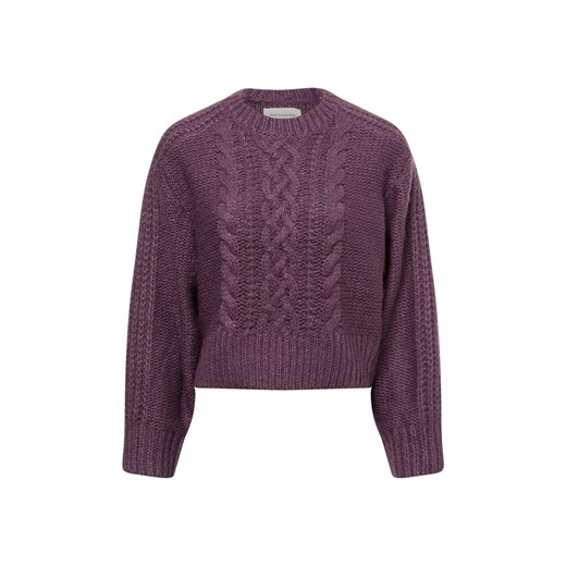 Msch Copenhagen Sweter damski z dzianiny - Heidi Kobiety Sztuczne włókno bakłażanowy jednolity ze sklepu vangraaf w kategorii Swetry damskie - zdjęcie 175975550