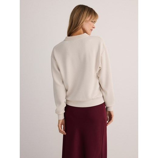 Bluzka damska Reserved z długim rękawem z kołnierzykiem 