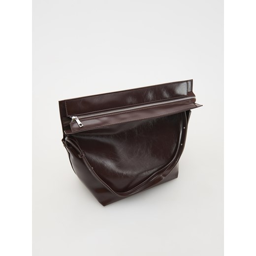 Reserved - Torebka z imitacji skóry - ciemnobrązowy Reserved ONE SIZE Reserved