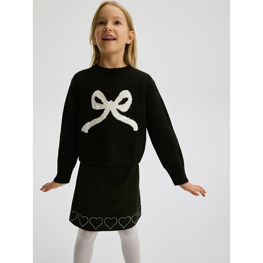 Reserved - Sweter z aplikacją - czarny Reserved 146/152 (10-11 lat) Reserved