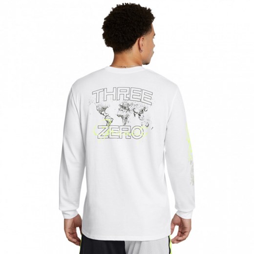 Męski longsleeve treningowy Under Armour UA Curry Long Sleeve Tee - biały ze sklepu Sportstylestory.com w kategorii T-shirty męskie - zdjęcie 176008773