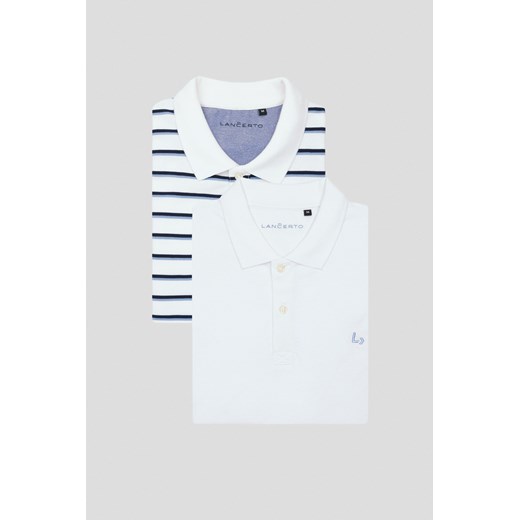 Zestaw 2 Koszulek Polo Bawełnianych Logan i Manuel ze sklepu Lancerto S.A. w kategorii T-shirty męskie - zdjęcie 176008890