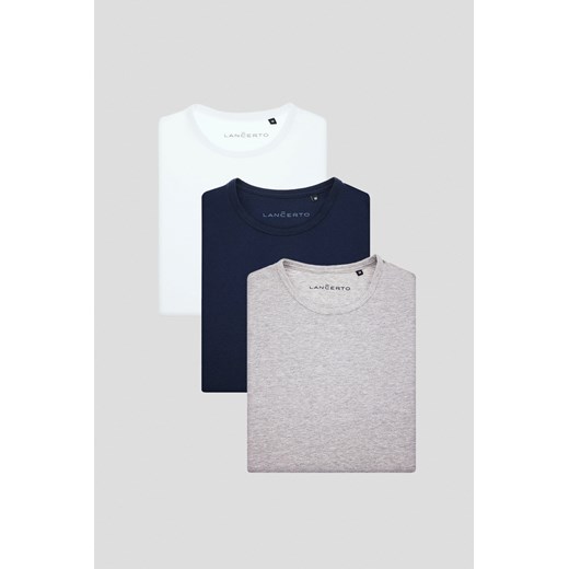 Zestaw 3 Koszulek z Bawełną Zane ze sklepu Lancerto S.A. w kategorii T-shirty męskie - zdjęcie 176008920