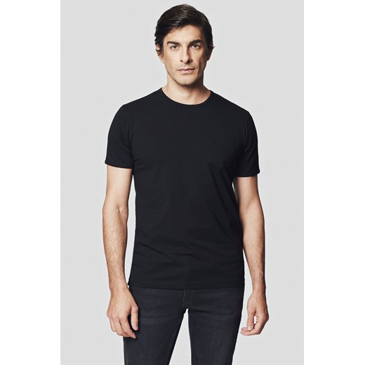 Koszulka z Bawełną Czarna Ancus ze sklepu Lancerto S.A. w kategorii T-shirty męskie - zdjęcie 176008930