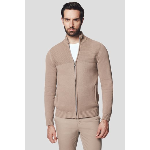 Sweter Rozpinany Beżowy Bawełniany Craig ze sklepu Lancerto S.A. w kategorii Swetry męskie - zdjęcie 176009050
