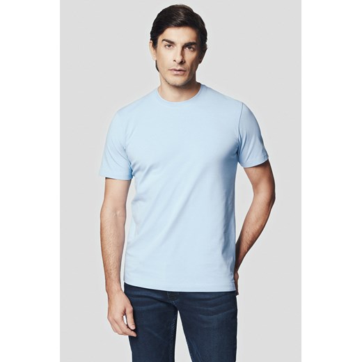 Koszulka z Bawełną Błękitna Jeffrey ze sklepu Lancerto S.A. w kategorii T-shirty męskie - zdjęcie 176009091