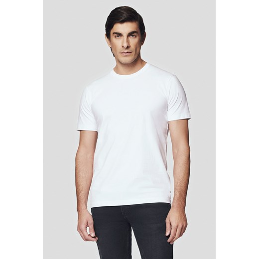 Koszulka z Bawełną Biała Jeffrey ze sklepu Lancerto S.A. w kategorii T-shirty męskie - zdjęcie 176009093