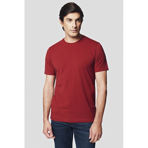 Koszulka z Bawełną Bordowa Jeffrey ze sklepu Lancerto S.A. w kategorii T-shirty męskie - zdjęcie 176009094