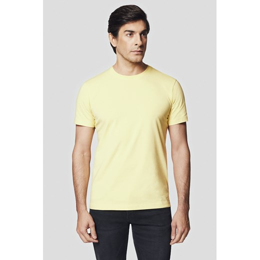 Koszulka z Bawełną Żółta Jeffrey ze sklepu Lancerto S.A. w kategorii T-shirty męskie - zdjęcie 176009100