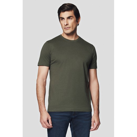 Koszulka Bawełniana Ciemnozielona Kenneth ze sklepu Lancerto S.A. w kategorii T-shirty męskie - zdjęcie 176009134