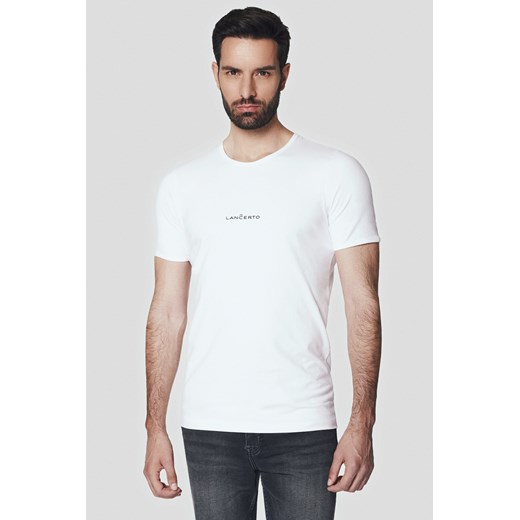 Koszulka Biała z Bawełną Calum ze sklepu Lancerto S.A. w kategorii T-shirty męskie - zdjęcie 176009183