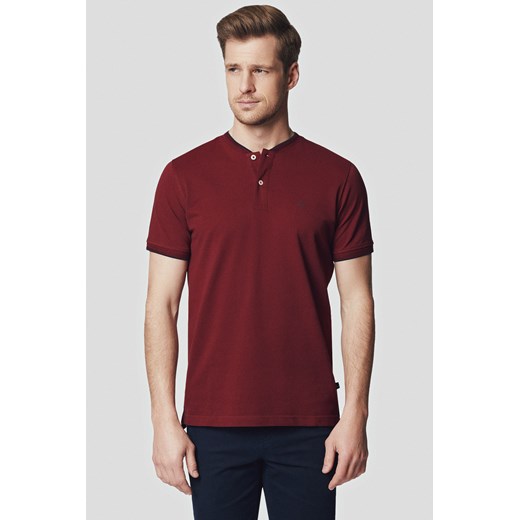 Koszulka Polo Bawełniana Bordowa Robbie ze sklepu Lancerto S.A. w kategorii T-shirty męskie - zdjęcie 176009193