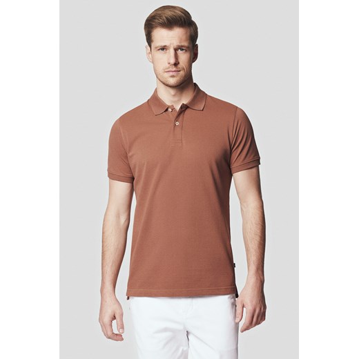 Koszulka Polo Bawełniana Ciemnobeżowa Jakob ze sklepu Lancerto S.A. w kategorii T-shirty męskie - zdjęcie 176009194