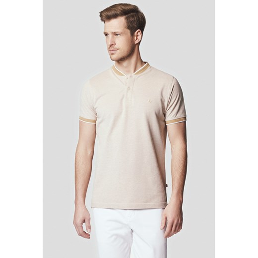 Koszulka Polo Bawełniana Jasnobeżowa Duke ze sklepu Lancerto S.A. w kategorii T-shirty męskie - zdjęcie 176009200