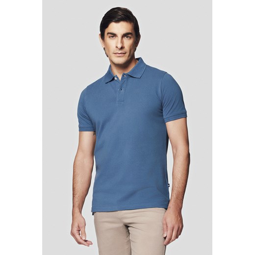 Koszulka Polo Bawełniana Szafirowa Jakob ze sklepu Lancerto S.A. w kategorii T-shirty męskie - zdjęcie 176009204