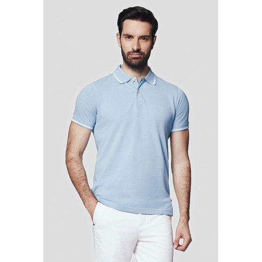 Koszulka Polo Bawełniana Błękitna Morty ze sklepu Lancerto S.A. w kategorii T-shirty męskie - zdjęcie 176009374