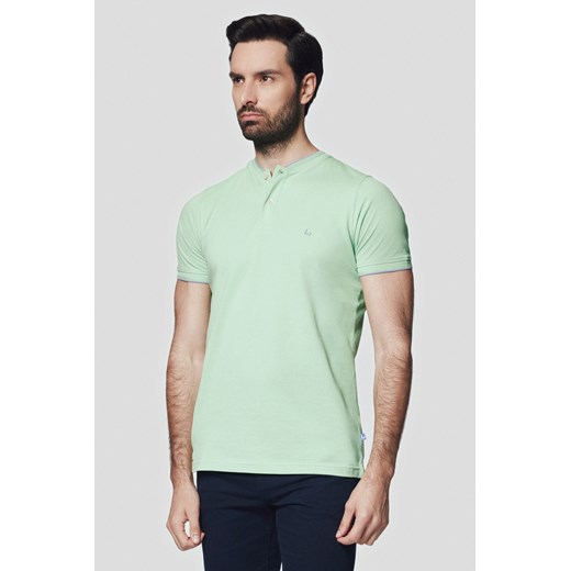 Koszulka Polo Bawełniana Jasnozielona Robbie ze sklepu Lancerto S.A. w kategorii T-shirty męskie - zdjęcie 176009480