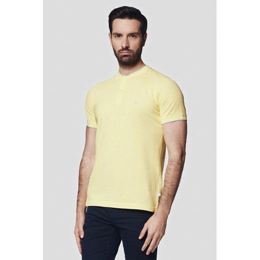Koszulka Polo Bawełniana Żółta Robbie ze sklepu Lancerto S.A. w kategorii T-shirty męskie - zdjęcie 176009481
