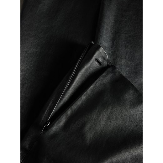 Reserved - Skórzane spodnie z suwakami - czarny Reserved M Reserved