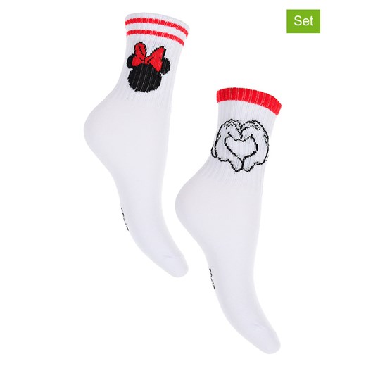 Disney Minnie Mouse Skarpety (2 pary) &quot;Minnie&quot; w kolorze białym ze sklepu Limango Polska w kategorii Skarpetki dziecięce - zdjęcie 176012234