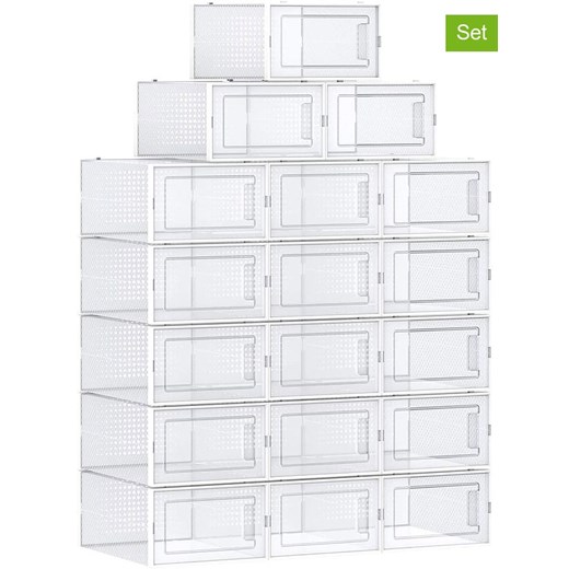 Songmics Pudełka (18 szt.) na buty - 23 x 14 x 33,3 cm ze sklepu Limango Polska w kategorii Pudełka i pojemniki - zdjęcie 176012801