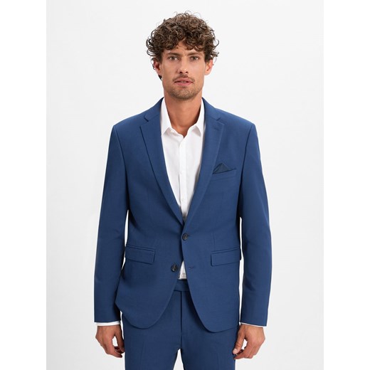 Finshley & Harding Męska kurtka modułowa - Oakland Mężczyźni Slim Fit Sztuczne włókno niebieski jednolity ze sklepu vangraaf w kategorii Marynarki męskie - zdjęcie 176014302
