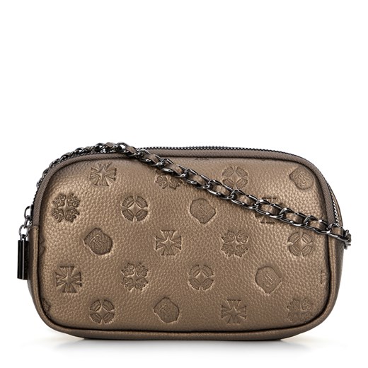 Damska crossbody ze skóry na łańcuszku złota ze sklepu WITTCHEN w kategorii Listonoszki - zdjęcie 176016082