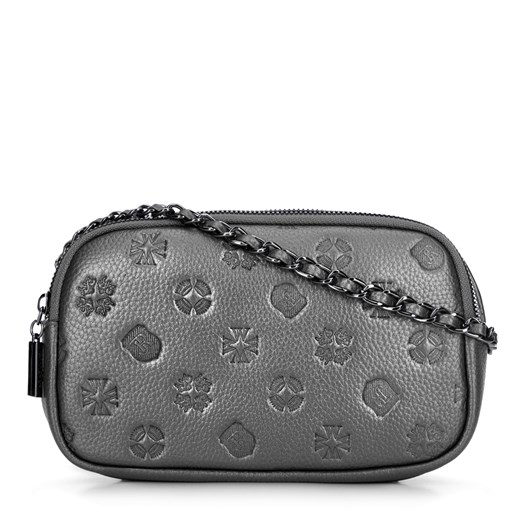 Damska crossbody ze skóry na łańcuszku srebrna ze sklepu WITTCHEN w kategorii Listonoszki - zdjęcie 176016083