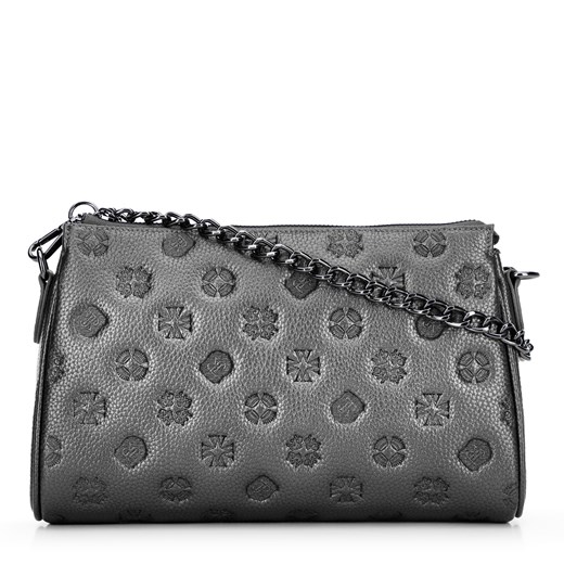 Torebka crossbody skórzana w tłoczenie srebrna ze sklepu WITTCHEN w kategorii Listonoszki - zdjęcie 176016091