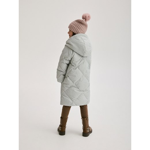 Reserved - Długi płaszcz z puchowym wypełnieniem - jasnoniebieski Reserved 116 (5-6 lat) Reserved