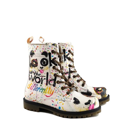 Goby Botki w kolorze białym ze wzorem ze sklepu Limango Polska w kategorii Workery damskie - zdjęcie 176016822