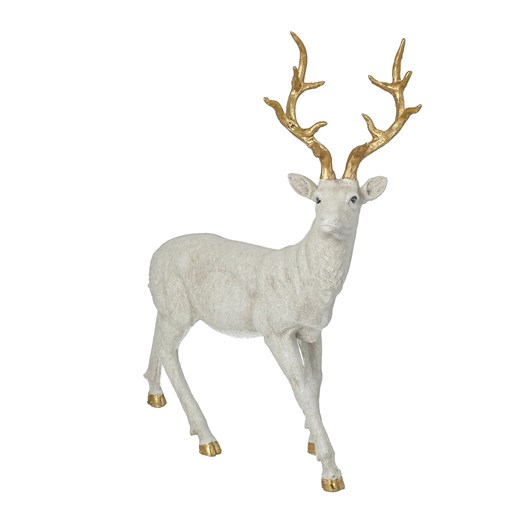 Figurka Deer White 40x12x45 cm gold ze sklepu dekoria.pl w kategorii Dekoracje bożonarodzeniowe - zdjęcie 176024122