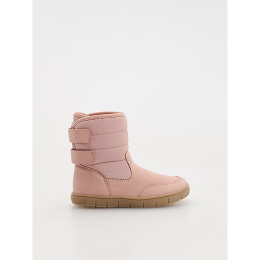 Reserved - Ocieplane botki z zapięciem na rzep - brudny róż Reserved 27 Reserved