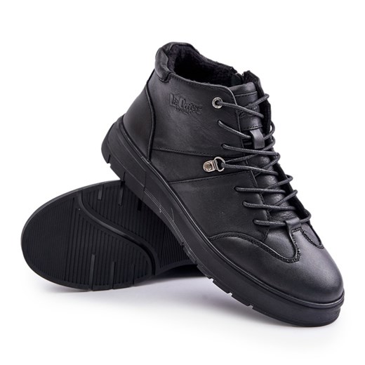 Buty zimowe męskie Lee Cooper na zamek skórzane