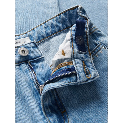 Reserved - Jeansy straight fit z ćwiekami - niebieski Reserved 164 (13 lat) Reserved
