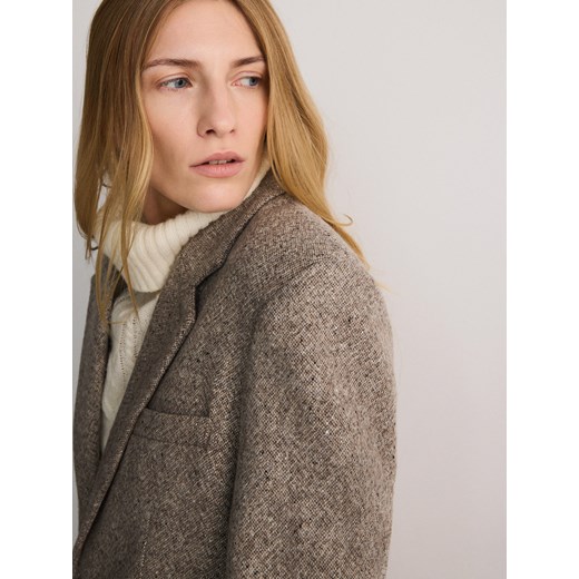 Reserved - Wełniana marynarka slim fit - wielobarwny Reserved 48 Reserved