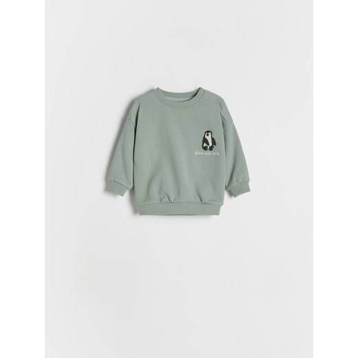 Reserved - Bluza z haftem - jasnozielony Reserved 68 (3-6 m.) Reserved