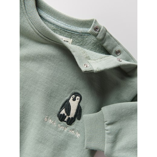 Reserved - Bluza z haftem - jasnozielony Reserved 80 (9-12 m.) Reserved