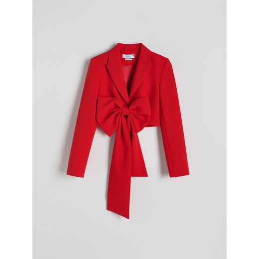 Reserved - Krótka marynarka z kokardą - czerwony Reserved S Reserved