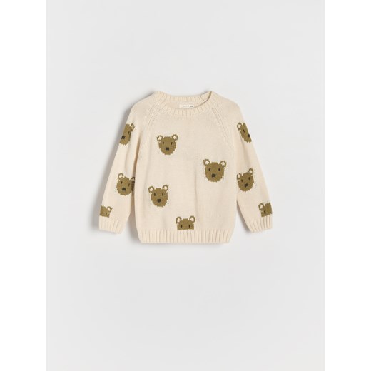 Reserved - Wzorzysty sweter - złamana biel ze sklepu Reserved w kategorii Swetry chłopięce - zdjęcie 176035874