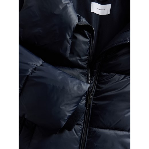 Reserved - Pikowana kurtka z wysokim kołnierzem - ciemnoszary Reserved L Reserved