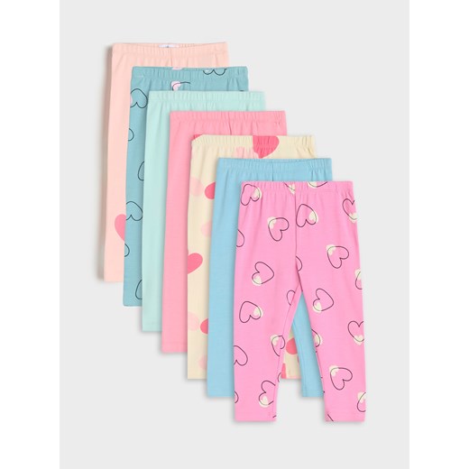 Sinsay - Legginsy 7 pack - kremowy Sinsay 86 Sinsay