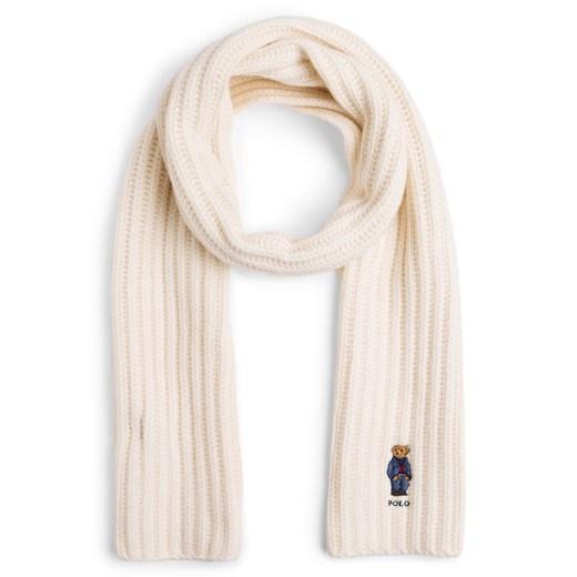 Polo Ralph Lauren Damski szalik z zawartością wełny - Bear Scarf Kobiety Wełna écru jednolity ze sklepu vangraaf w kategorii Szaliki i chusty damskie - zdjęcie 176039723