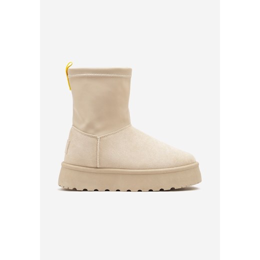 Śniegowce damskie Born2be beżowe casual na zamek 