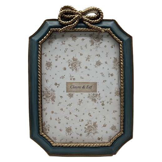 Clayre &amp; Eef Ramka w kolorze złoto-granatowym na zdjęcia - 16 x 22 cm ze sklepu Limango Polska w kategorii Ramki na zdjęcia - zdjęcie 176047221