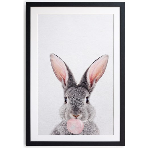 little nice things Druk artystyczny "Rabbit Bubble Gum" w ramce - 30 x Little Nice Things onesize okazyjna cena Limango Polska