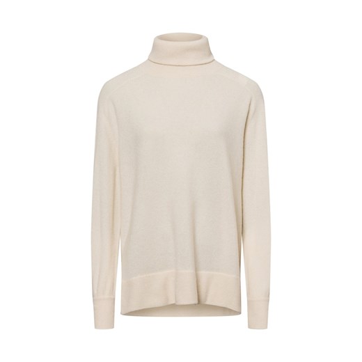american vintage Damski sweter z golfem z zawartością wełny - Raxow Kobiety beżowy jednolity ze sklepu vangraaf w kategorii Swetry damskie - zdjęcie 176050001